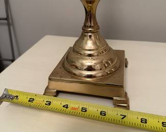 B60 - $15. Single Brass Candleholder. 18" tall. 