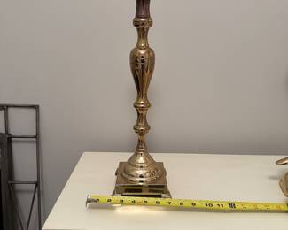 B60 - $15. Single Brass Candleholder. 18" tall. 