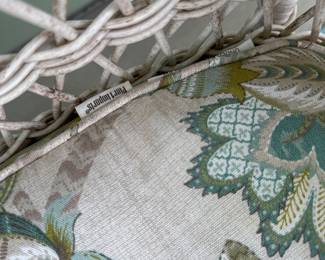 B15 - $75. Plastic Wicker Loveseat. Used on a covered porch. Bench is sturdy, Cushion has damage on the bottom from a squirrel. 