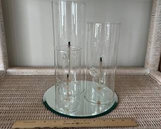 B4 - $40. Set of 3 Wolford Oil Lamps. 