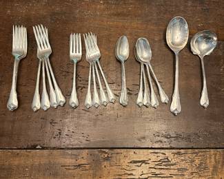 S1 - $2250 OBO. Text Mariah directly with interest. 919.717.9850. $2250 is the buy today price! Wallace Sterling Flatware. Service for 8. 8 Salad forks, 8 Dinner forks, 8 spoons, 8 knives, 4 serving utensils.