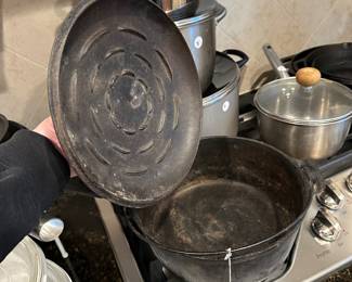 B49 - $75. CHF Chicago Foundry Gate Marked Cast Iron Roaster with lid. 