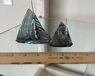 B5 - $20. Pair of Paua Shell Sailboats