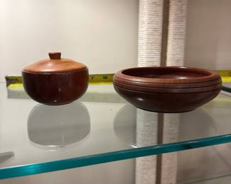 B91 - $50. Set of 4 Small Wooden Bowls by S. Reinhardt. 