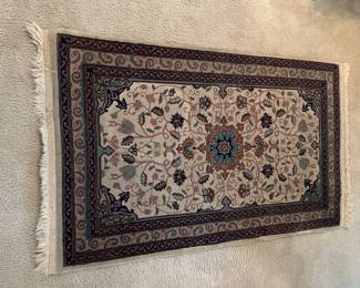 B40 - $60. 3' x 5' Tabriz (China) Area Rug. Does have some staining, primarily on the edges. 