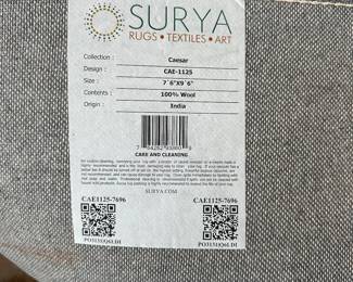B13 - $150. Surya “Caesar” 100% wool area rug. Measures 7’6” x 9’6”. 