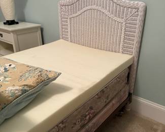 B74 - $60. Vintage Twin Wicker Headboard. Mattress and Box spring are older but included if you want them. 