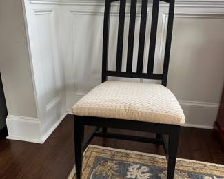 B31 - $500. Set of 8 Upholstered Ethan Allen Dining Chairs. American Impressions. Ethan Allen Dining Chairs. Seat is 22” wide x 18” floor to seat x 40” floor to top of chair. 