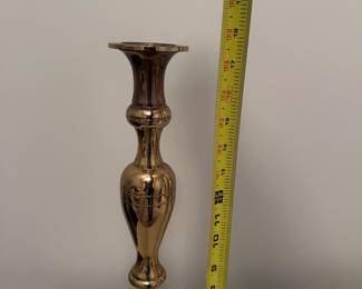B60 - $15. Single Brass Candleholder. 18" tall. 