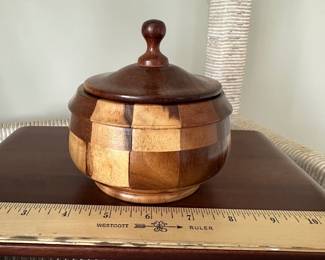 B7 - $15. Checkered Wooden Trinket Box