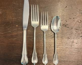 S1 - $2250 OBO. Text Mariah directly with interest. 919.717.9850. $2250 is the buy today price! Wallace Sterling Flatware. Service for 8. 8 Salad forks, 8 Dinner forks, 8 spoons, 8 knives, 4 serving utensils.