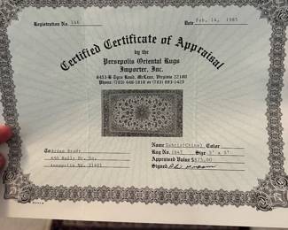 B40 - $60. 3' x 5' Tabriz (China) Area Rug. Does have some staining, primarily on the edges. 