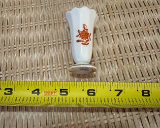 B69 - $20. Small Herend Chinese Bouquet Rust Bud Vase. 