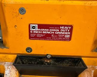 B96 - $50. McGraw Edison 6" Heavy Duty Bench Grinder. Model 4601T0