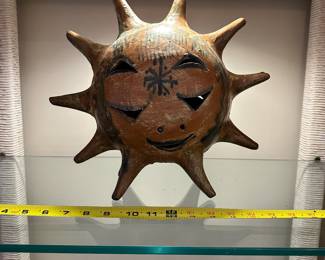 B66 - $60. Pottery Sun / Star Candleholder. In very good condition. 