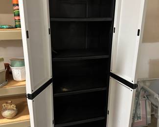 B94 - $40. Keter Plastic Storage Cabinet. Has been used in the garage but clean and in very good condition. 