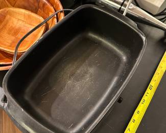 B63 - $15. West Bend Slow Cooker with Goose Design. Lid is in good condition - non stick coating is scratched. 
