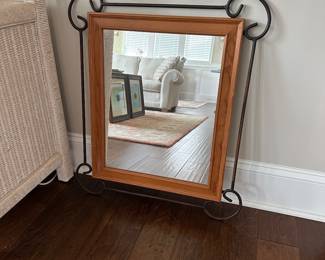 B34 - $20. Metal and Wood framed Mirror. 