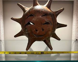 B66 - $60. Pottery Sun / Star Candleholder. In very good condition. 