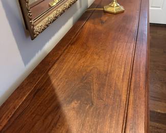B25 - $350. Solid Wood Sideboard. Measures 6’ x 18” deep x 33” tall. (Doors are a little sticky but absolutely still work as it and useable!) One darker spot on the top but overall very good condition!