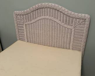 B74 - $60. Vintage Twin Wicker Headboard. Mattress and Box spring are older but included if you want them. 