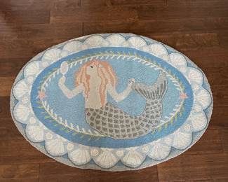 B41 - $125. Claire Murray Mermaid Area Rug. 100% wool. Measures 33 x 44.5”. 