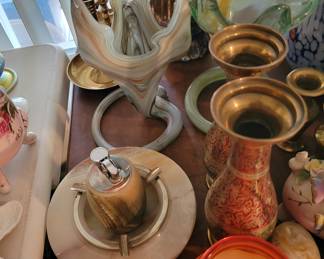 Marble ashtray and table lighter