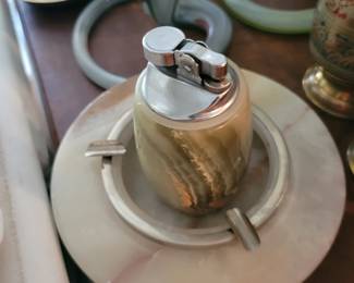 Marble ashtray and lighter