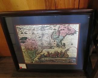 Framed Replica Antique Map - "NOVI BELGII"