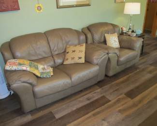 Leather Loveseat and Chair