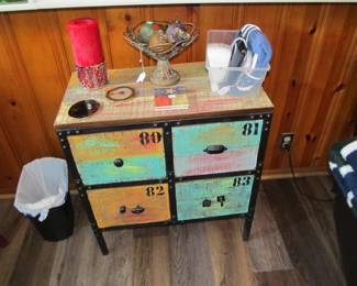 4-Drawer Reclaimed Wood/Metal Cabinet