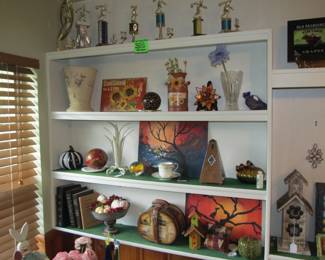 Sunflower Decor, Art, VTG Trophies, Glass Pumpkins, Stainglass Sunflowers, VTG Wittner Metronome