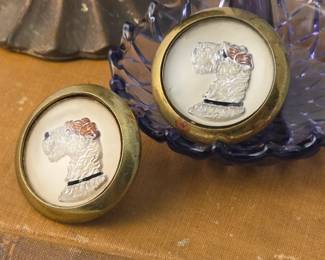 Reverse carved glass cuff links (extra large)