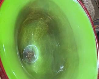 Murano Art Glass Vase with Floral Appliqus third image