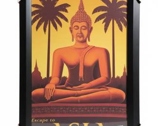 Escape to Asia Vintage Travel Poster