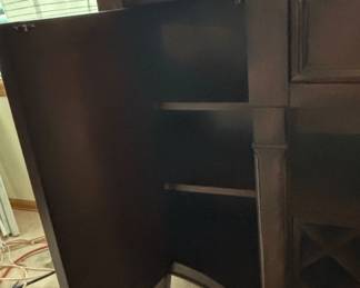 Pottery Barn Black Console Table Bar with Wine Rack second image