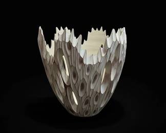 Deckled Edge White Porcelain Decorative Bowl