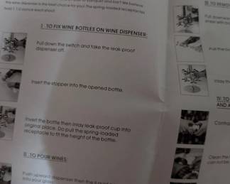 Wine Dispenser with Instructions