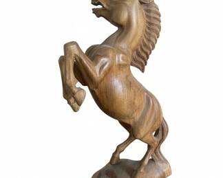 Carved Wooden Horse Sculpture second image