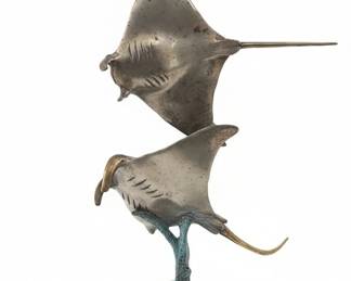Bronze Manta Ray Sculpture  Mantas in Flight third image