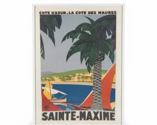 SainteMaxime Cote dAzur Travel Poster by Roger Broders