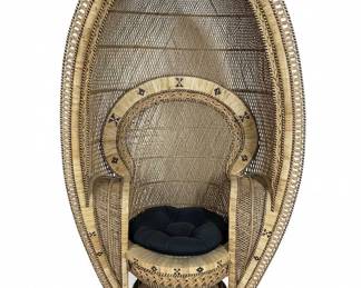 Vintage Emmanuelle Cobra Rattan Peacock Chair