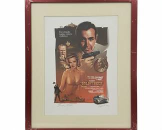 Sean Connery Goldfinger Movie Poster Print, Signed and Numbered
