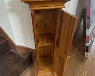 Vintage Wooden Pedestal Cabinet second image