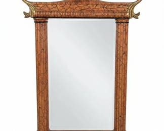 Ornate Gilt and Faux Wood Finish Mirror