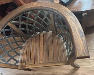 Ornate Lattice Back Armchair second image