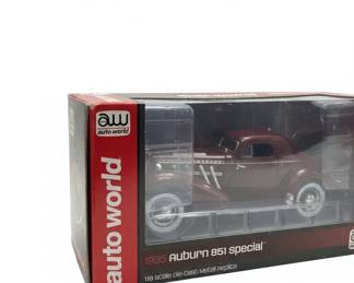 Auto World Auburn Speedster Plum Burgundy Scale DieCast Metal Replica AW second image