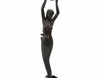 Design Toscano The Goddess Offering Mermaid Floor Lamp fifth image