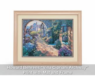 Howard Behrens Villa Cipriani Archway Print with Mat and Frame
