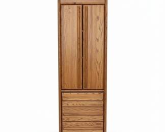 Vintage Oak Armoire with Drawers